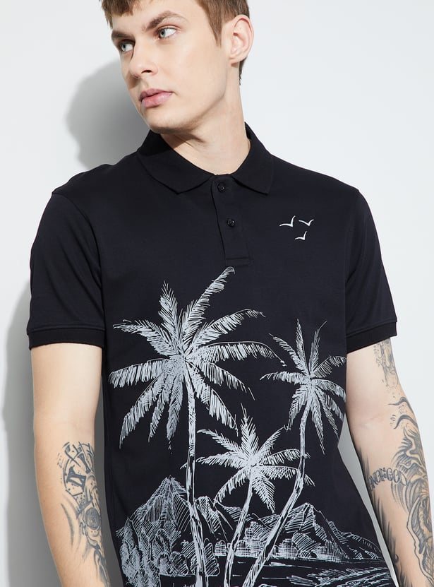 FAME FOREVER Printed Polo T-shirt