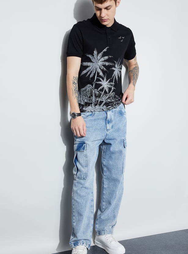 FAME FOREVER Printed Polo T-shirt