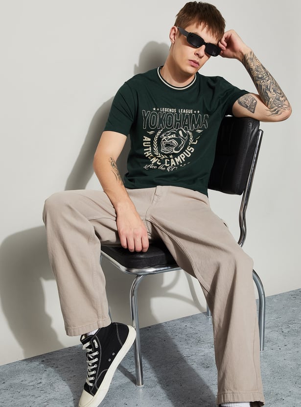 FAME FOREVER Graphic Print Crew Neck T-shirt