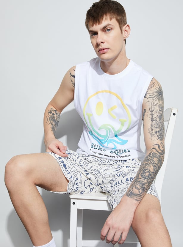 SmileyWorld Printed Sleeveless T-shirt