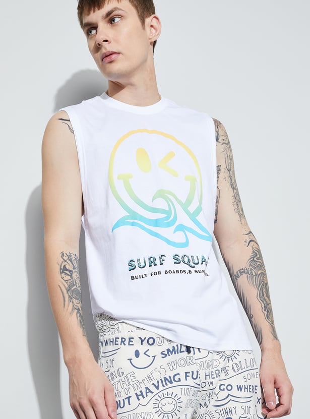 SmileyWorld Printed Sleeveless T-shirt