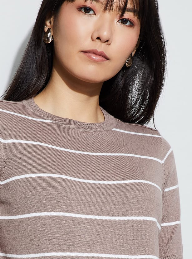 FAME FOREVER Striped Knitted Top
