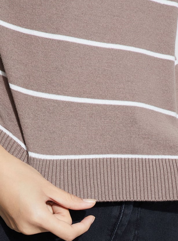FAME FOREVER Striped Knitted Top