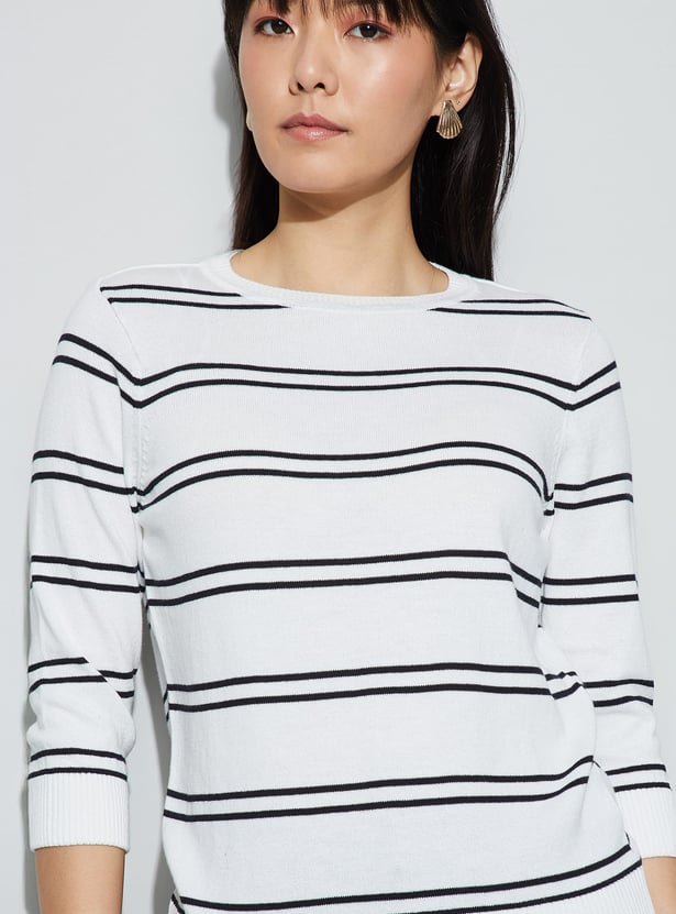 FAME FOREVER Striped Knitted Top