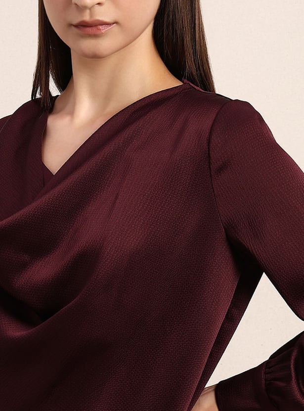 VERO MODA Solid Cowl Neck Top