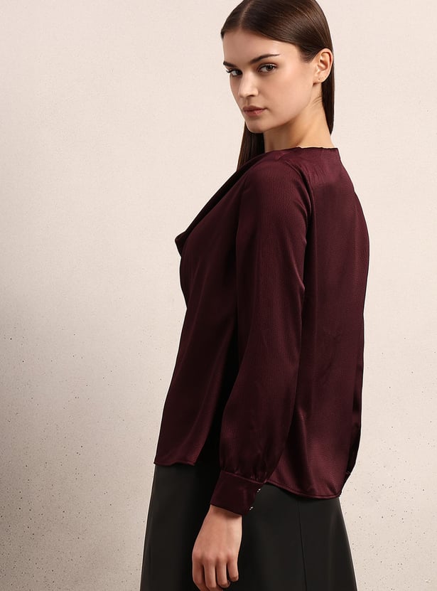 VERO MODA Solid Cowl Neck Top