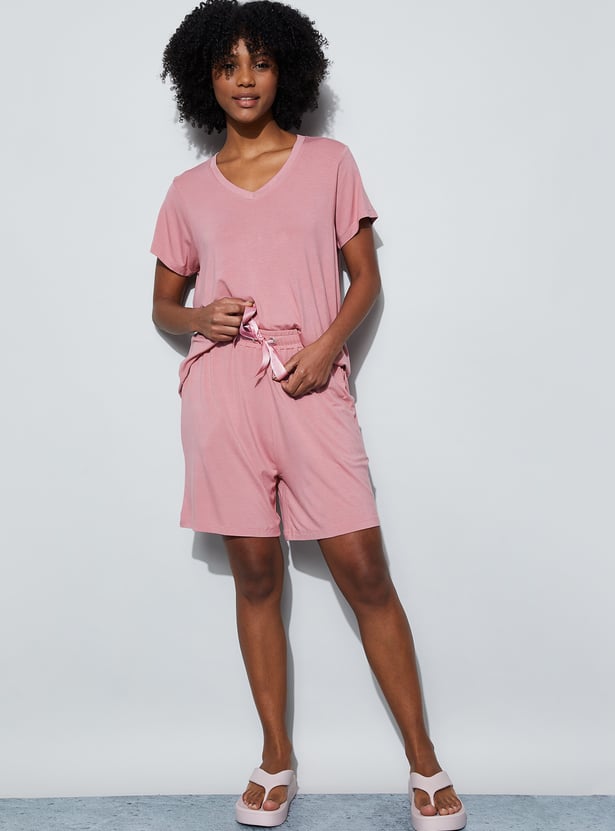 GINGER Solid Lounge Shorts