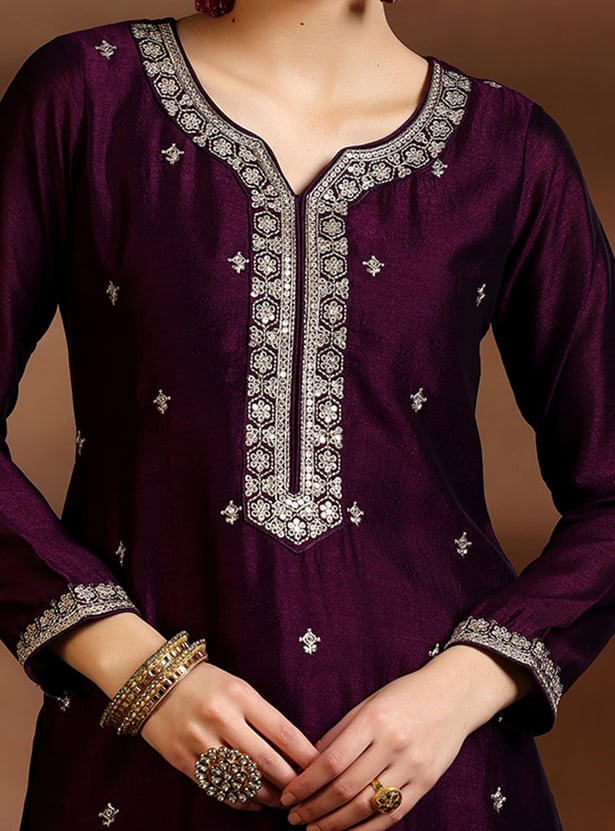 LIBAS Embroidered Straight Kurta Set