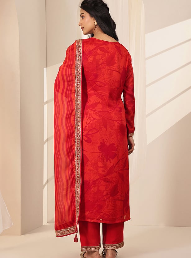 LIBAS Embroidered Straight Kurta Set