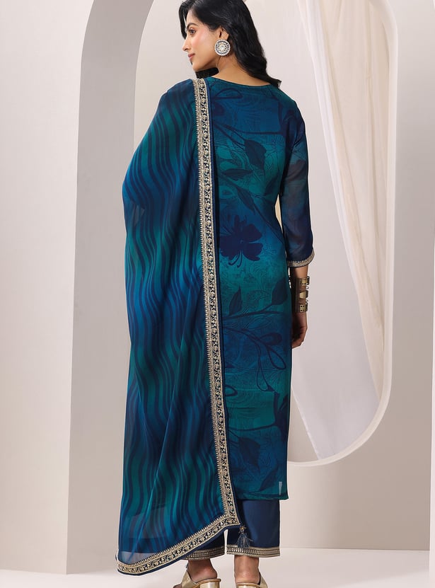 LIBAS Embroidered Straight Kurta Set
