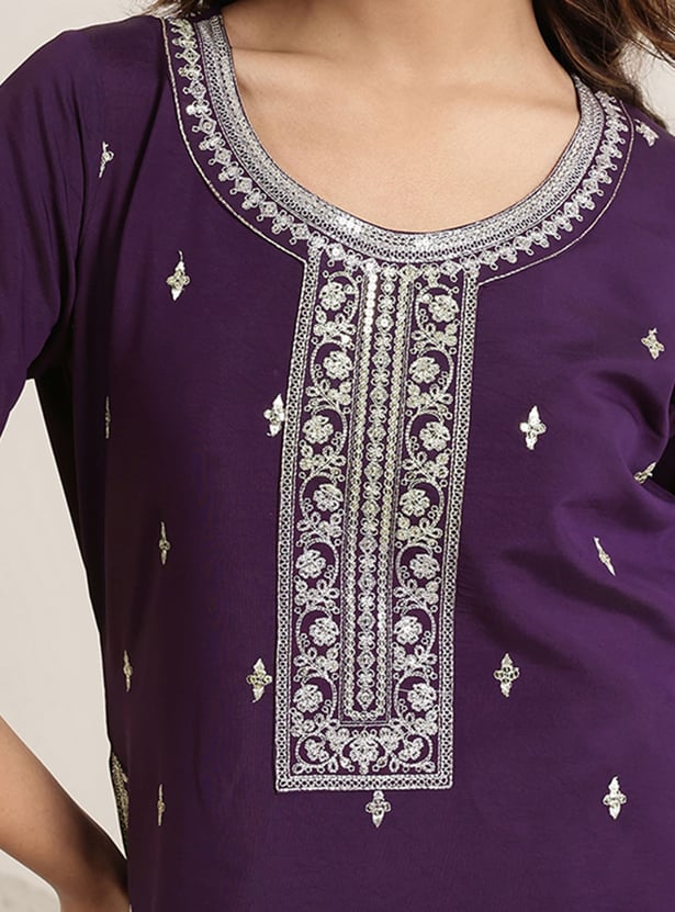 LIBAS Embroidered Straight Kurta Set