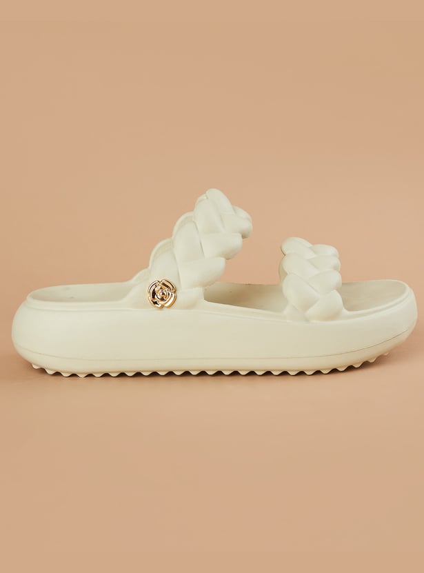 GINGER Braided Flatform Sliders