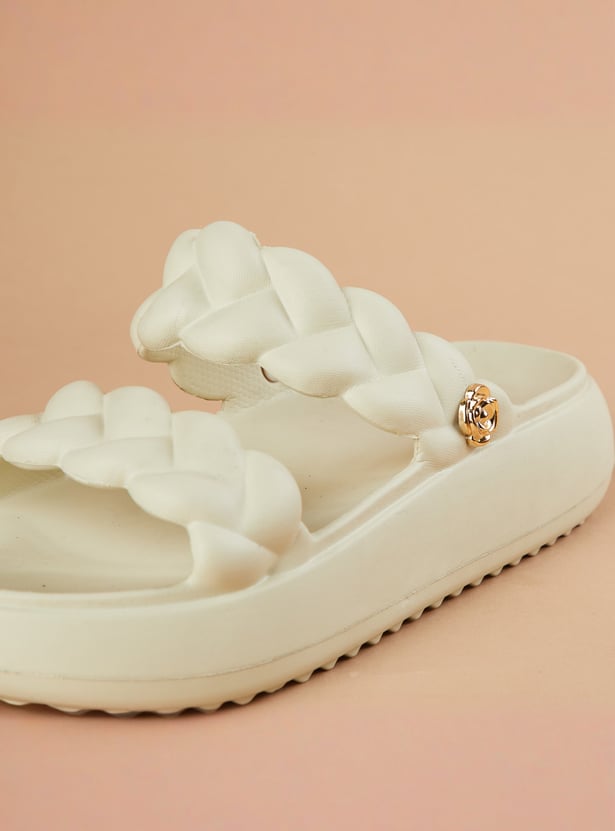 GINGER Braided Flatform Sliders