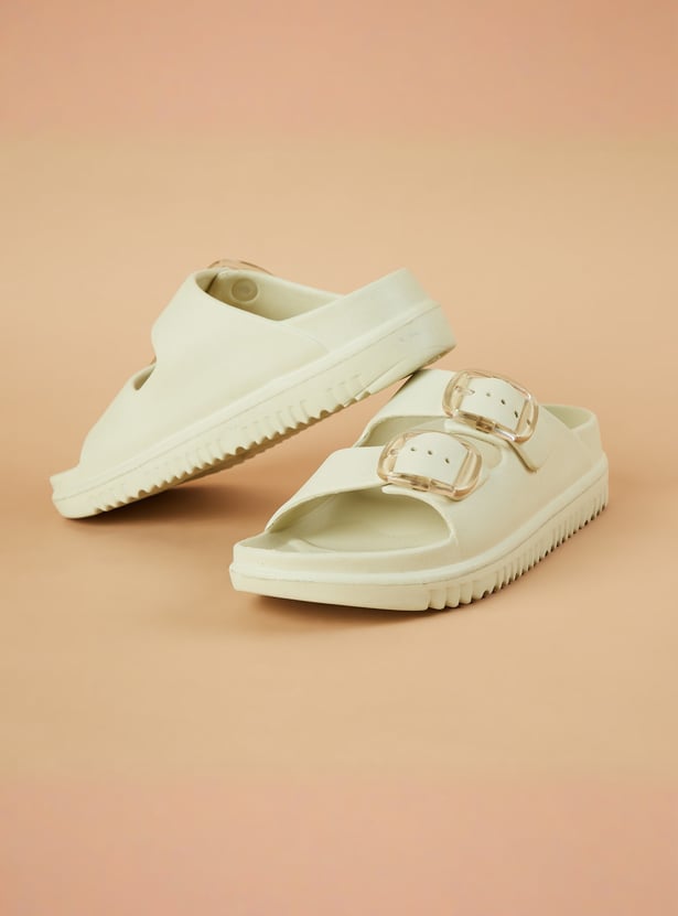 GINGER Solid Double Buckle Sliders
