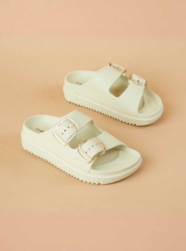 GINGER Solid Double Buckle Sliders