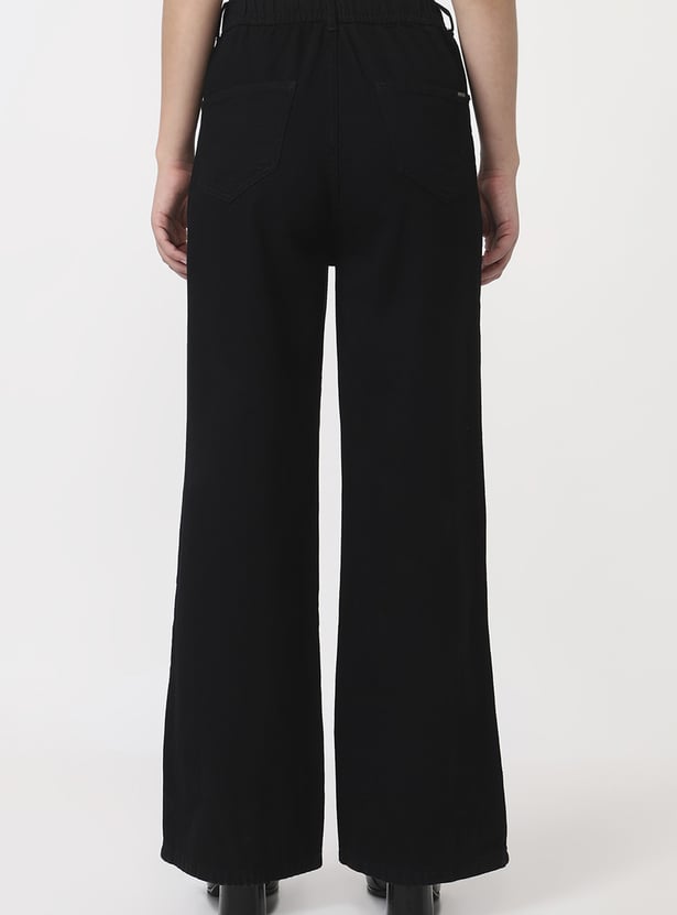 KRAUS Solid Wide Leg Jeans