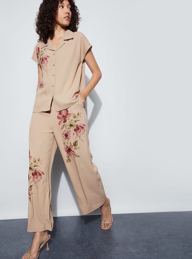 CODE Floral Print Trousers