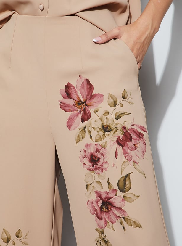 CODE Floral Print Trousers