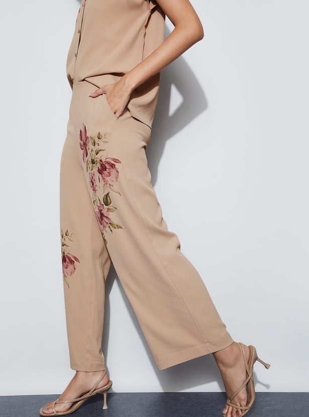 CODE Floral Print Trousers