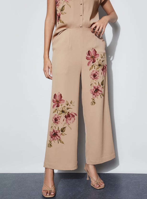 CODE Floral Print Trousers