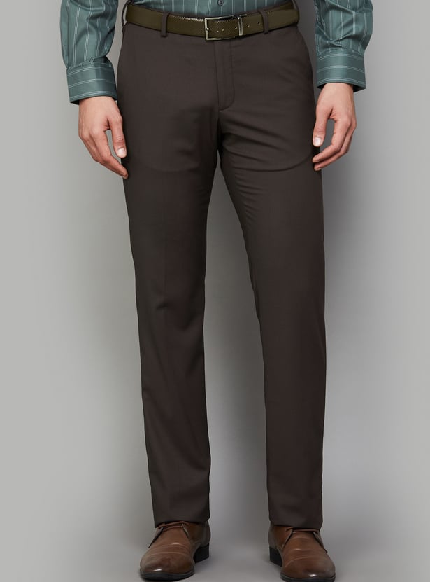 ARROW Solid Regular Fit Formal Trousers
