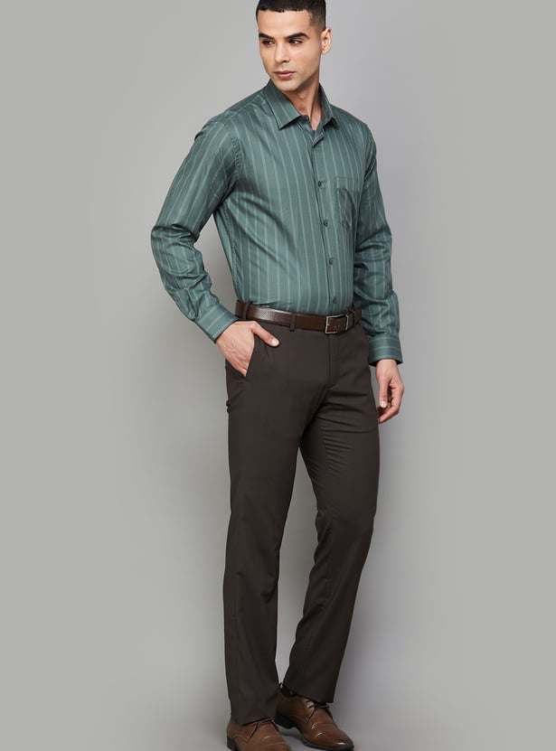 ARROW Solid Regular Fit Formal Trousers