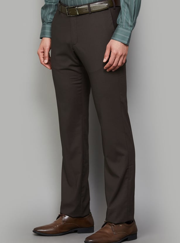 ARROW Solid Regular Fit Formal Trousers