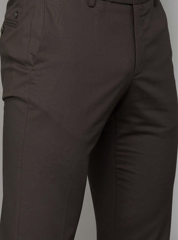 ARROW Solid Regular Fit Formal Trousers