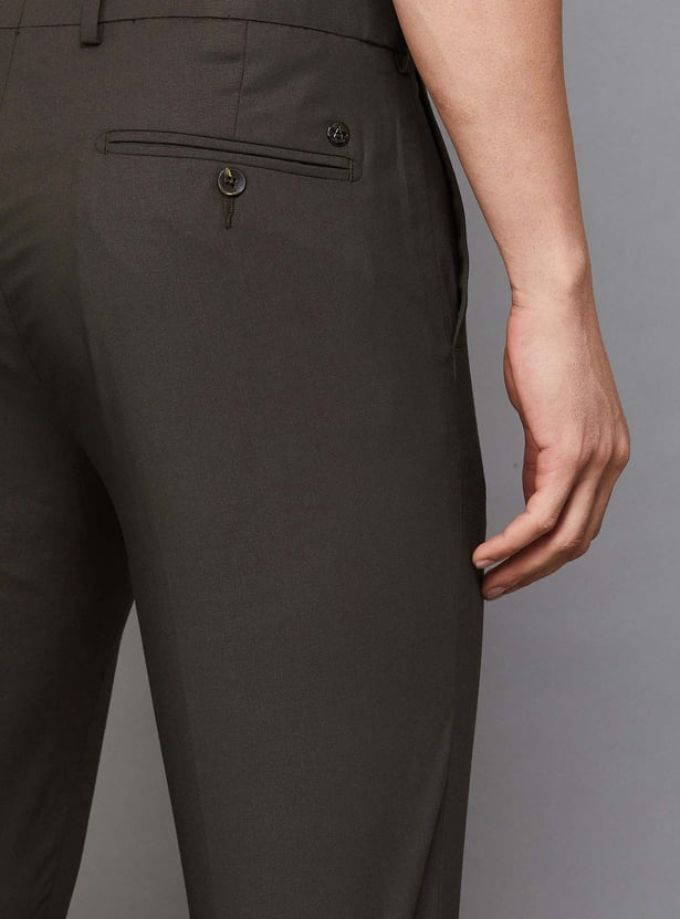 ARROW Solid Regular Fit Formal Trousers