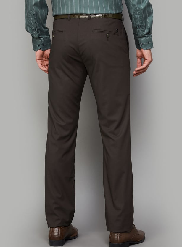 ARROW Solid Regular Fit Formal Trousers
