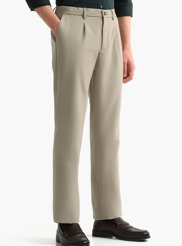 ARROW Solid Slim Straight Formal Trousers