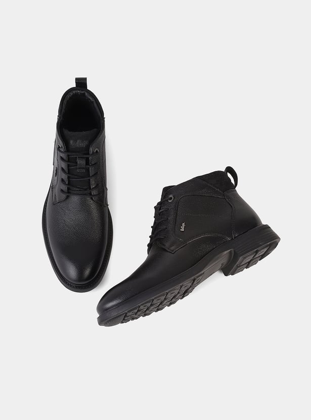 LEE COOPER Solid Lace-Up Ankle Boots