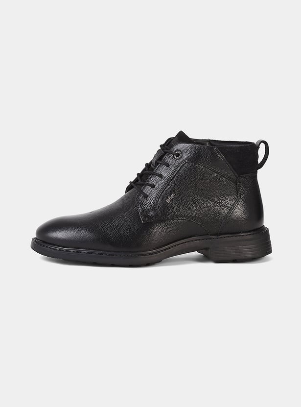 LEE COOPER Solid Lace-Up Ankle Boots
