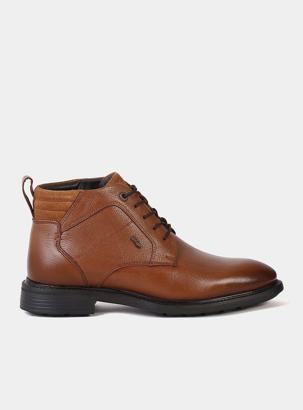 LEE COOPER Solid Lace-Up Ankle Boots