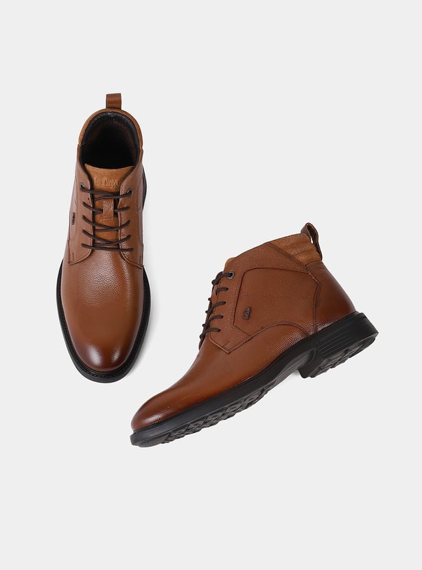 LEE COOPER Solid Lace-Up Ankle Boots