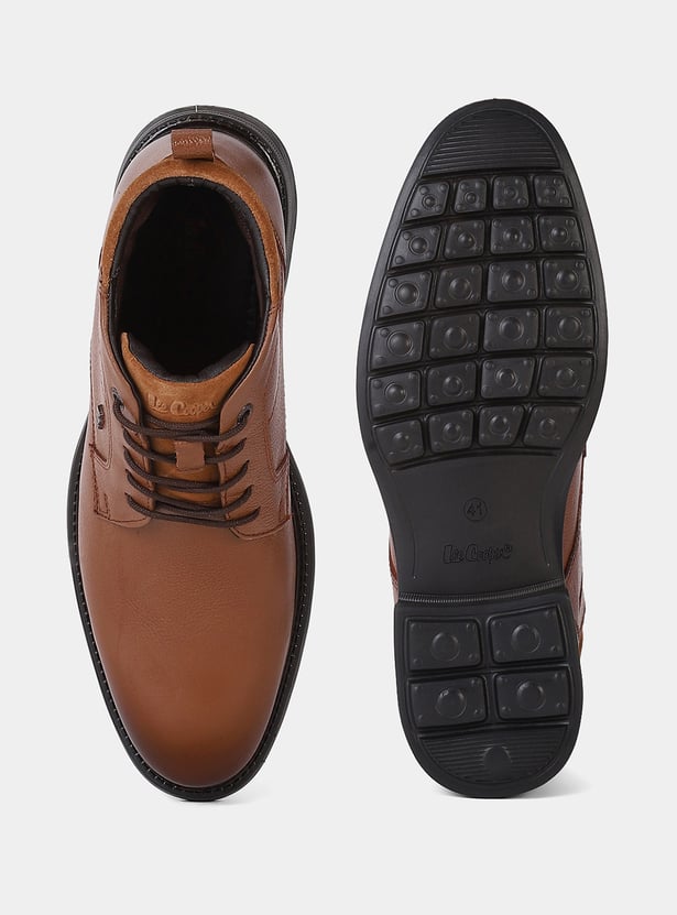 LEE COOPER Solid Lace-Up Ankle Boots