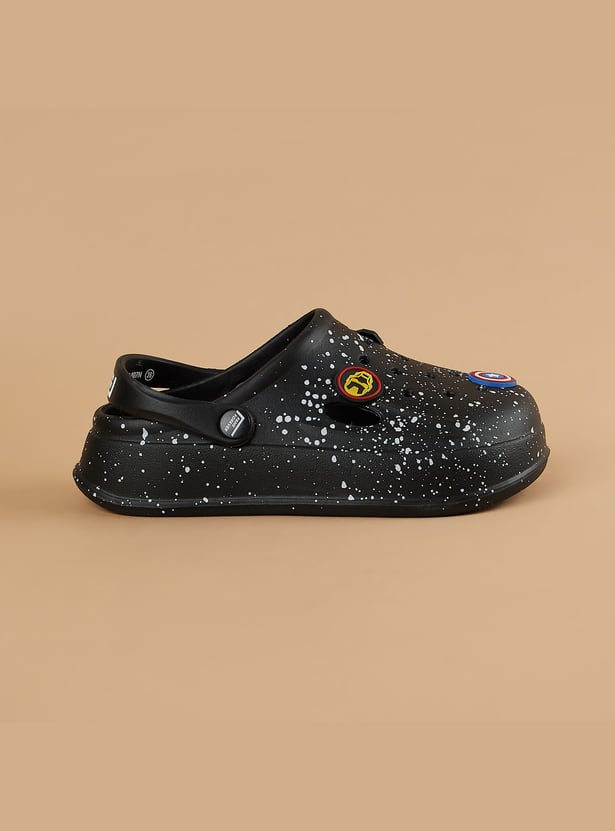 FAME FOREVER Boys Paint Splatter Clogs with Avenger Charms