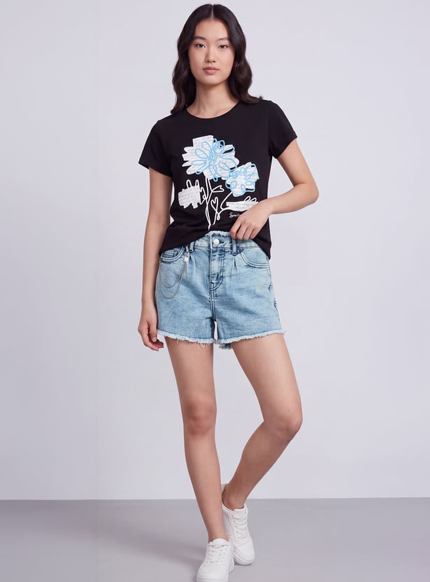 FAME FOREVER Girls Denim Shorts