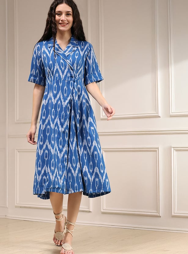 BIBA Ikat Print Wrap Dress