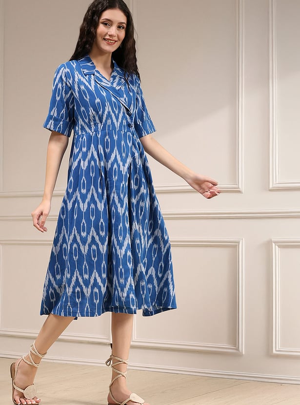 BIBA Ikat Print Wrap Dress