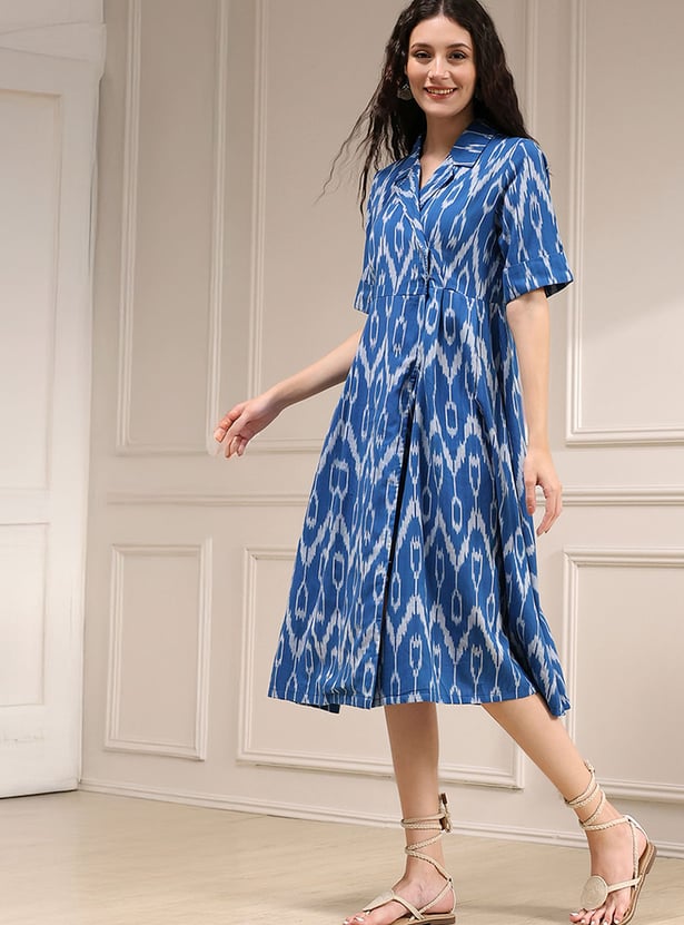 BIBA Ikat Print Wrap Dress