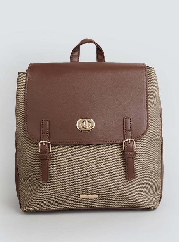 GINGER Colourblocked Turnlock Backpack