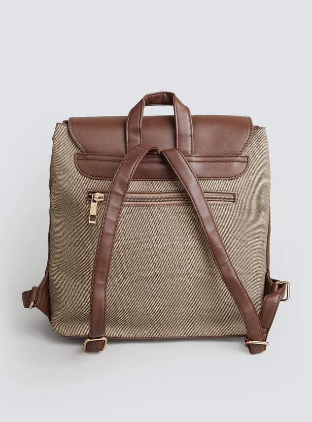 GINGER Colourblocked Turnlock Backpack