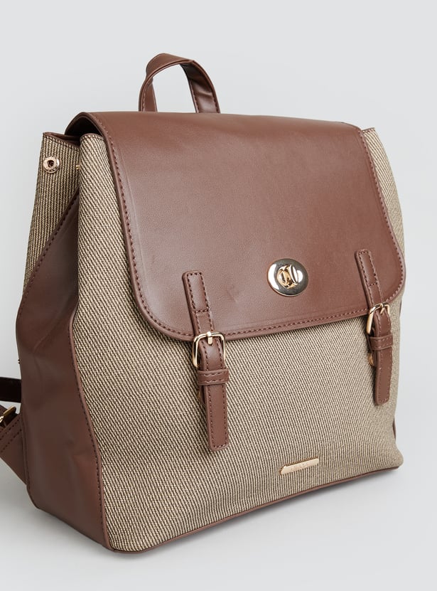 GINGER Colourblocked Turnlock Backpack