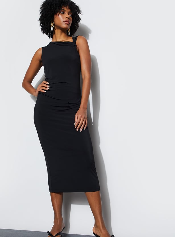 GINGER Asymmetric Neck Bodycon Dress