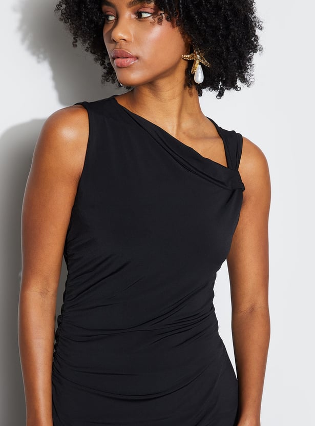 GINGER Asymmetric Neck Bodycon Dress