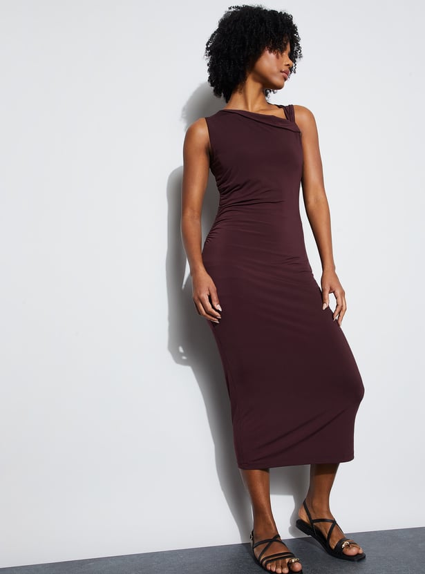 GINGER Asymmetric Neck Bodycon Dress