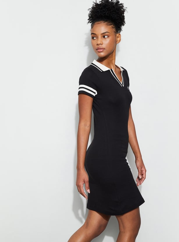 KAPPA T-shirt Dress with Contrast Johnny Collar
