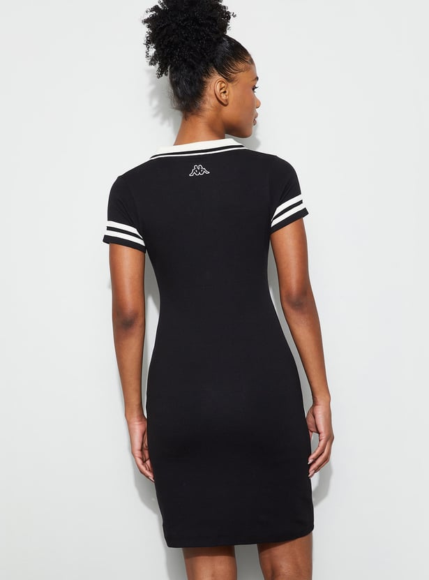 KAPPA T-shirt Dress with Contrast Johnny Collar