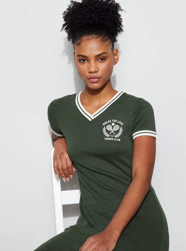 KAPPA Striped Trim T-shirt Dress